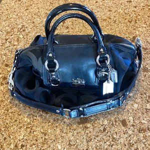 Coach signature black shoulder bag